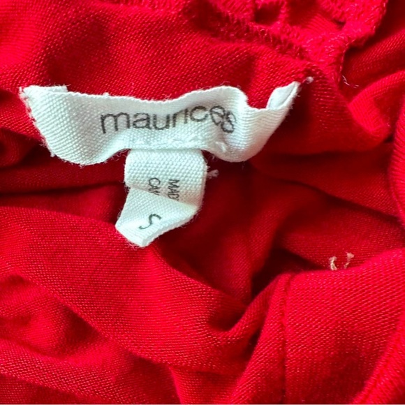 Maurices Women's Small Red Tank Top Crochet Faux‎ Button Chic Casual - Picture 7 of 7